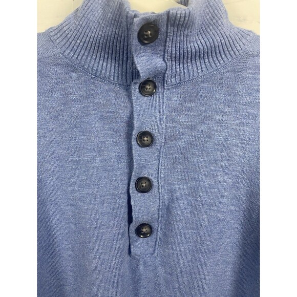 Banana Republic Men's M Blue Mock Button Neck Pullover Sweater Wool Blend - Picture 2 of 9